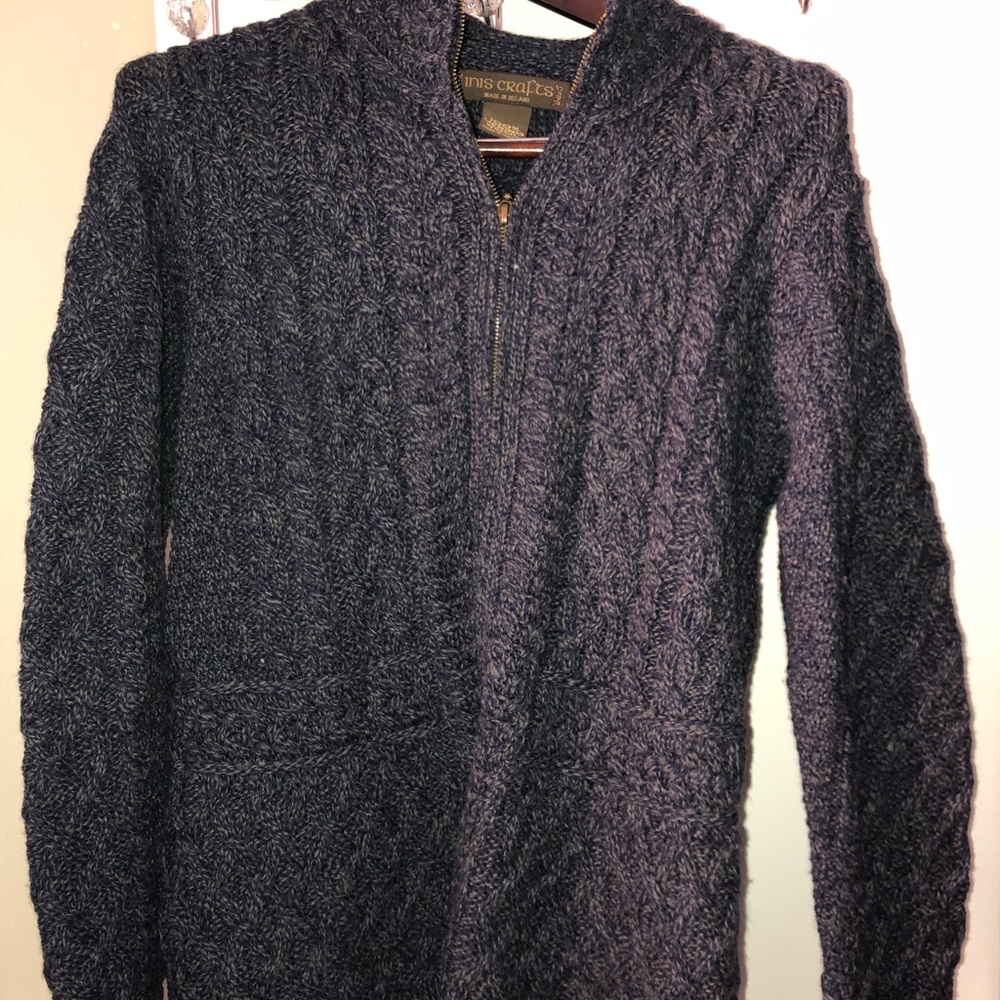 NEW Wool Zip down sweater
